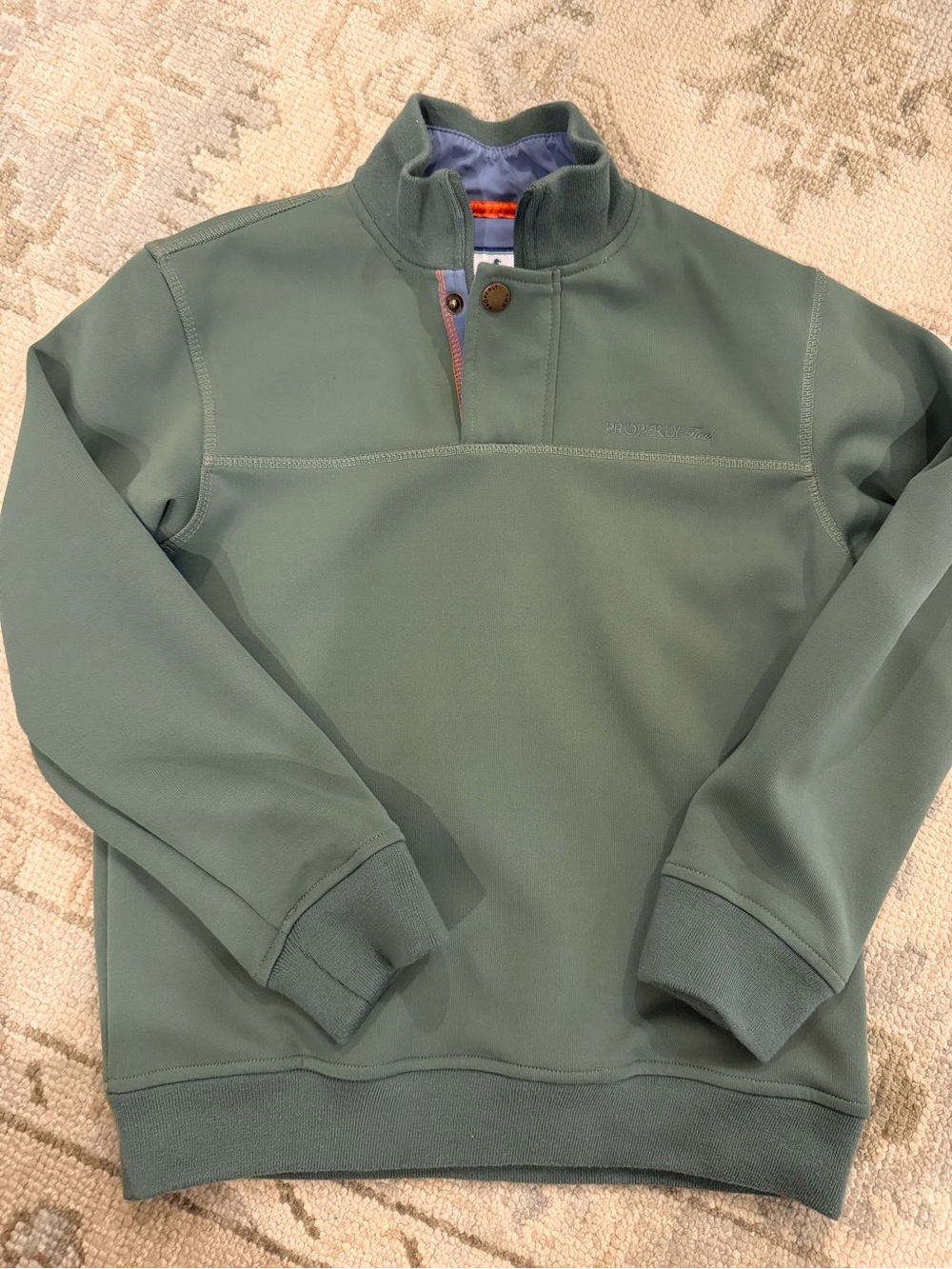 Properly Tied boys Pullover Quarter-Zip Jacket - Sage Green